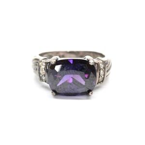 Avon RJ Graziano Sterling Silver Ring and Amethyst Purple Cubic Zirconia Size 5